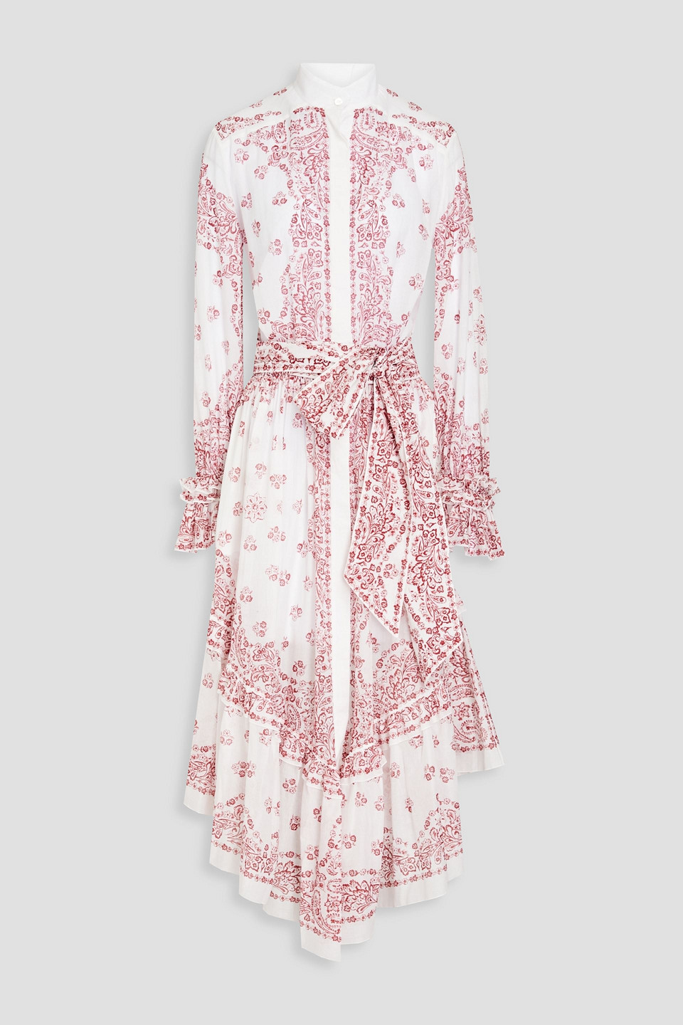 Alexandre Vauthier Paisley-print Cotton-voile Midi Shirt Dress In White