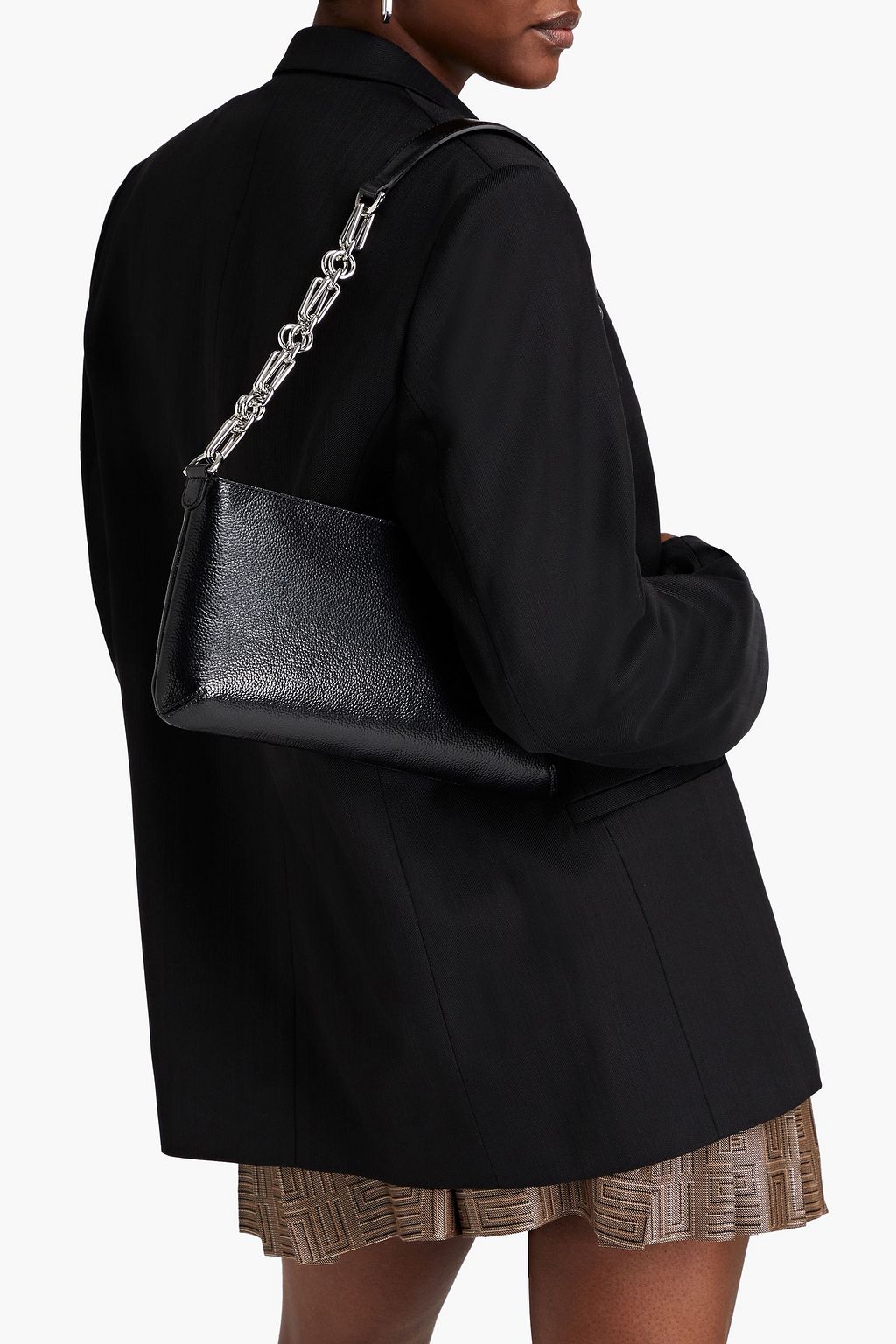 BY FAR Holly pebbled-leather shoulder bag
