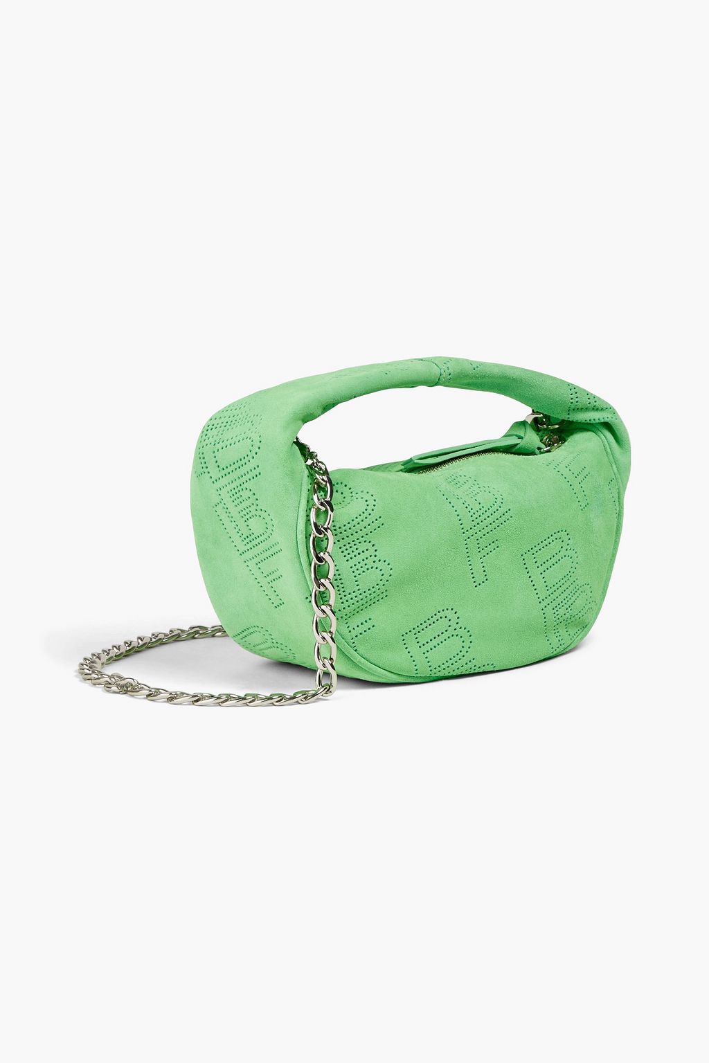 BY FAR Baby Cush perforated suede tote