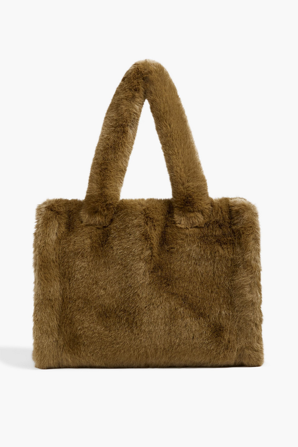 stand studio - liz faux fur tote - green - onesize