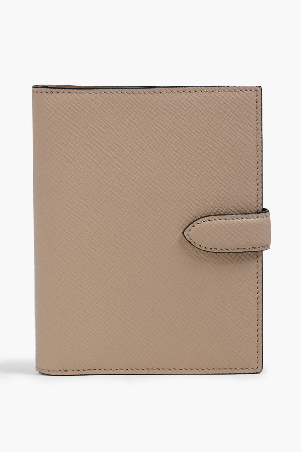 Smythson Textured-leather Travel Wallet In Taupe