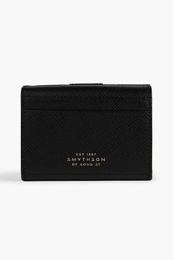 Smythson Navy Panama Leather Passport Cover Wallet