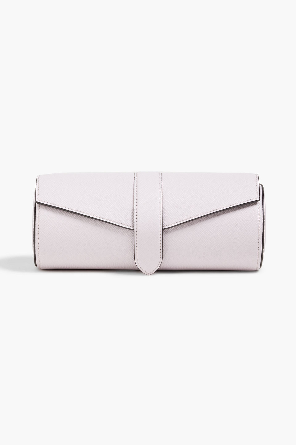 Smythson Textured-leather Watch Roll In Lilac