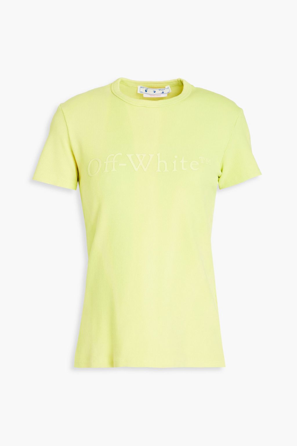 OFF-WHITE™ Neon printed stretch-cotton jersey T-shirt | Sale to 70% off OUTNET