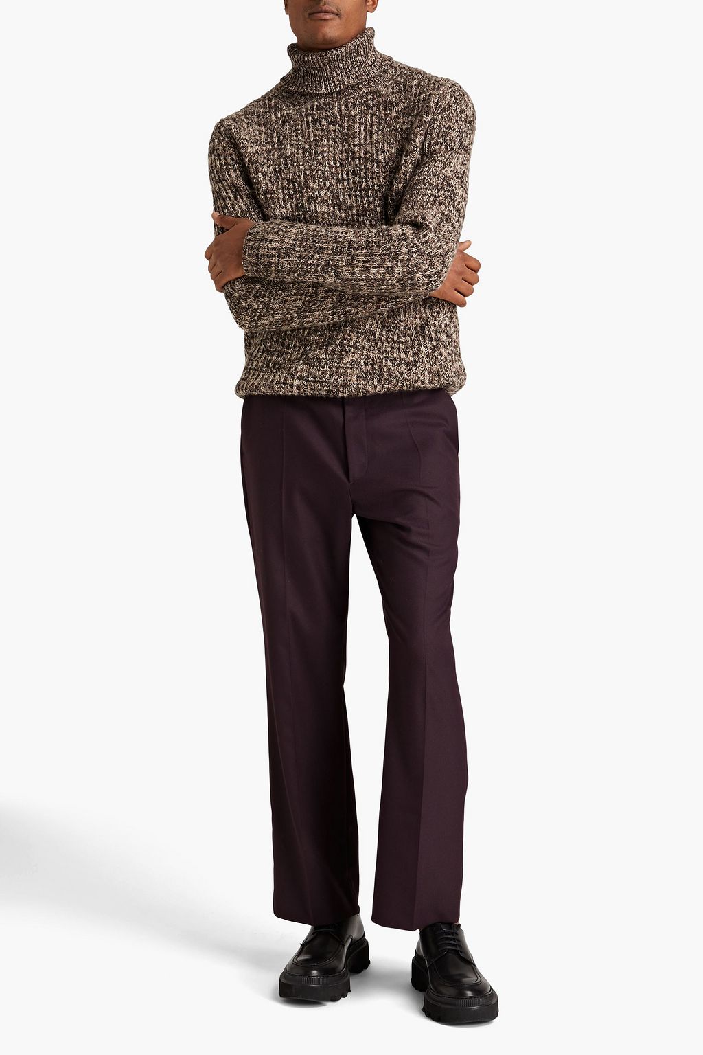 NANUSHKA Cropped flared twill pants