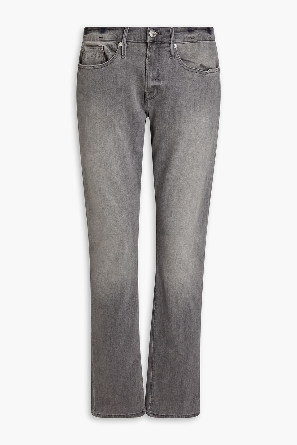 Frame L'homme Slim-fit Faded Denim Jeans In Gray