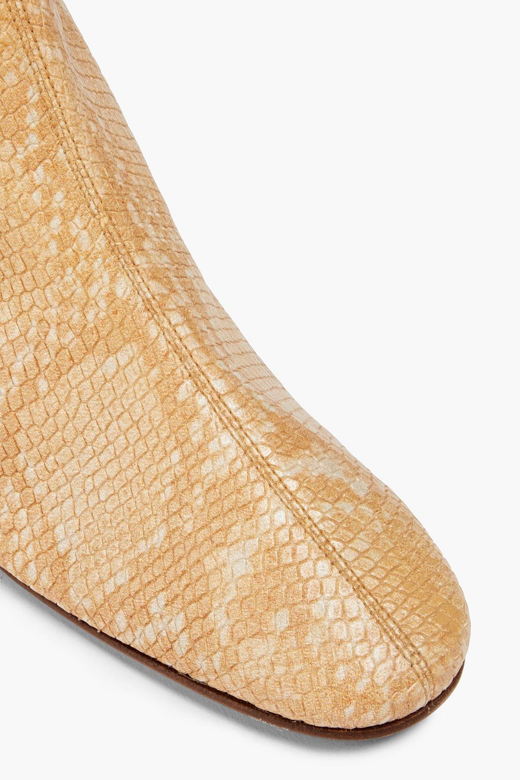 BY FAR Sofia snake-effect leather ankle boots