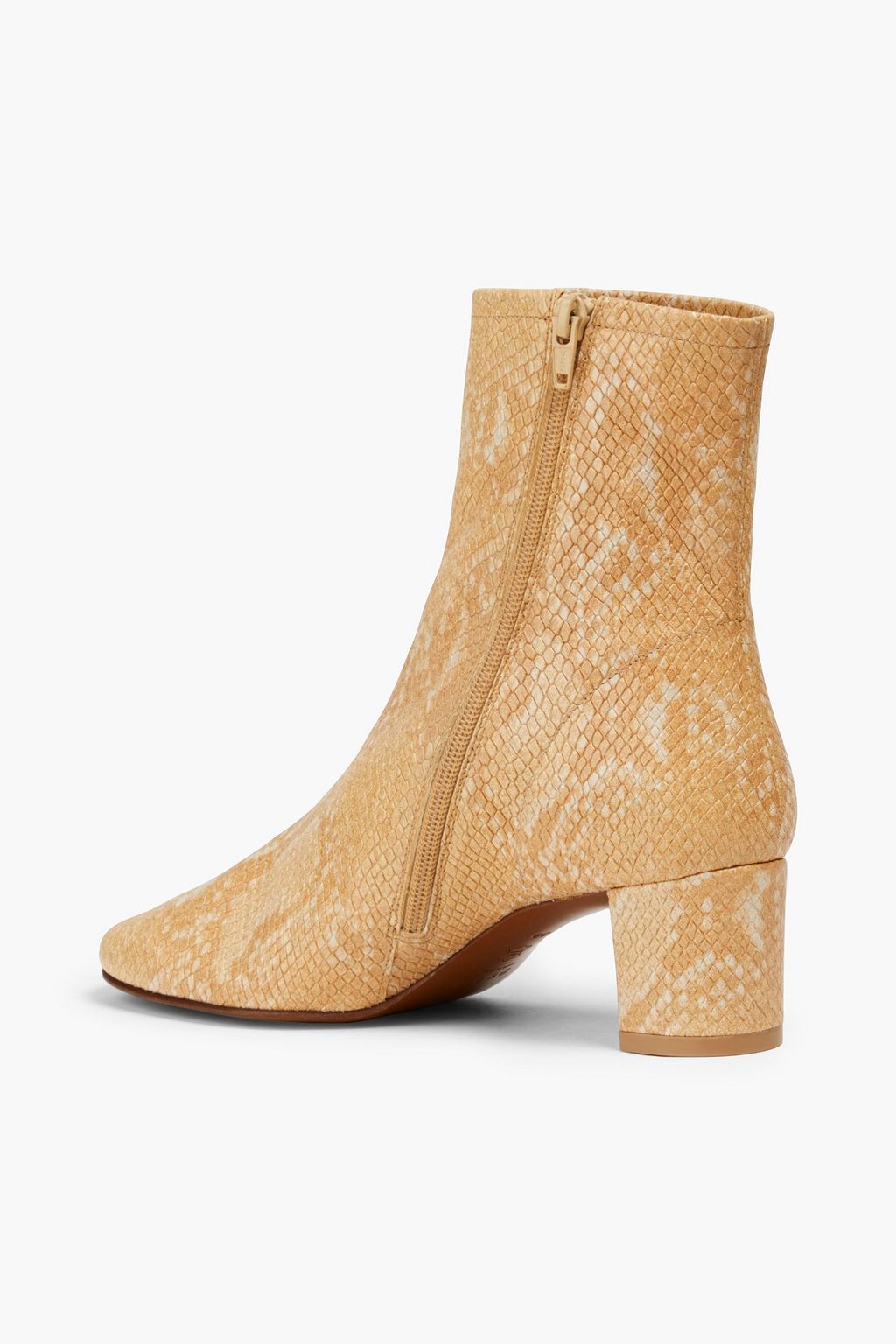 BY FAR Sofia snake-effect leather ankle boots