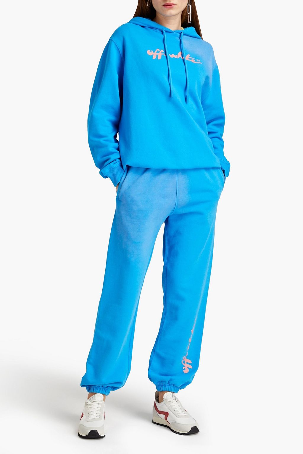 OFF-WHITE™ Bleached printed French cotton-terry hoodie