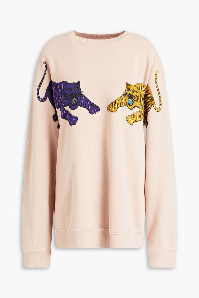 Printed cotton-fleece sweatshirt