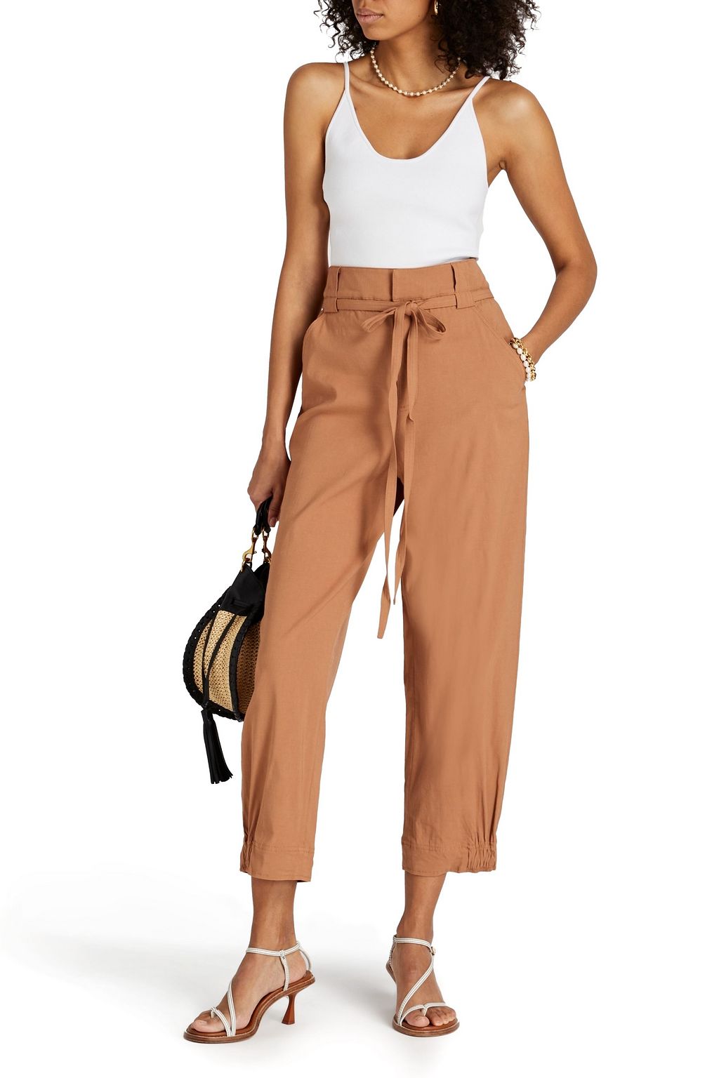 A.L.C. Dylan cropped linen-blend tapered pants