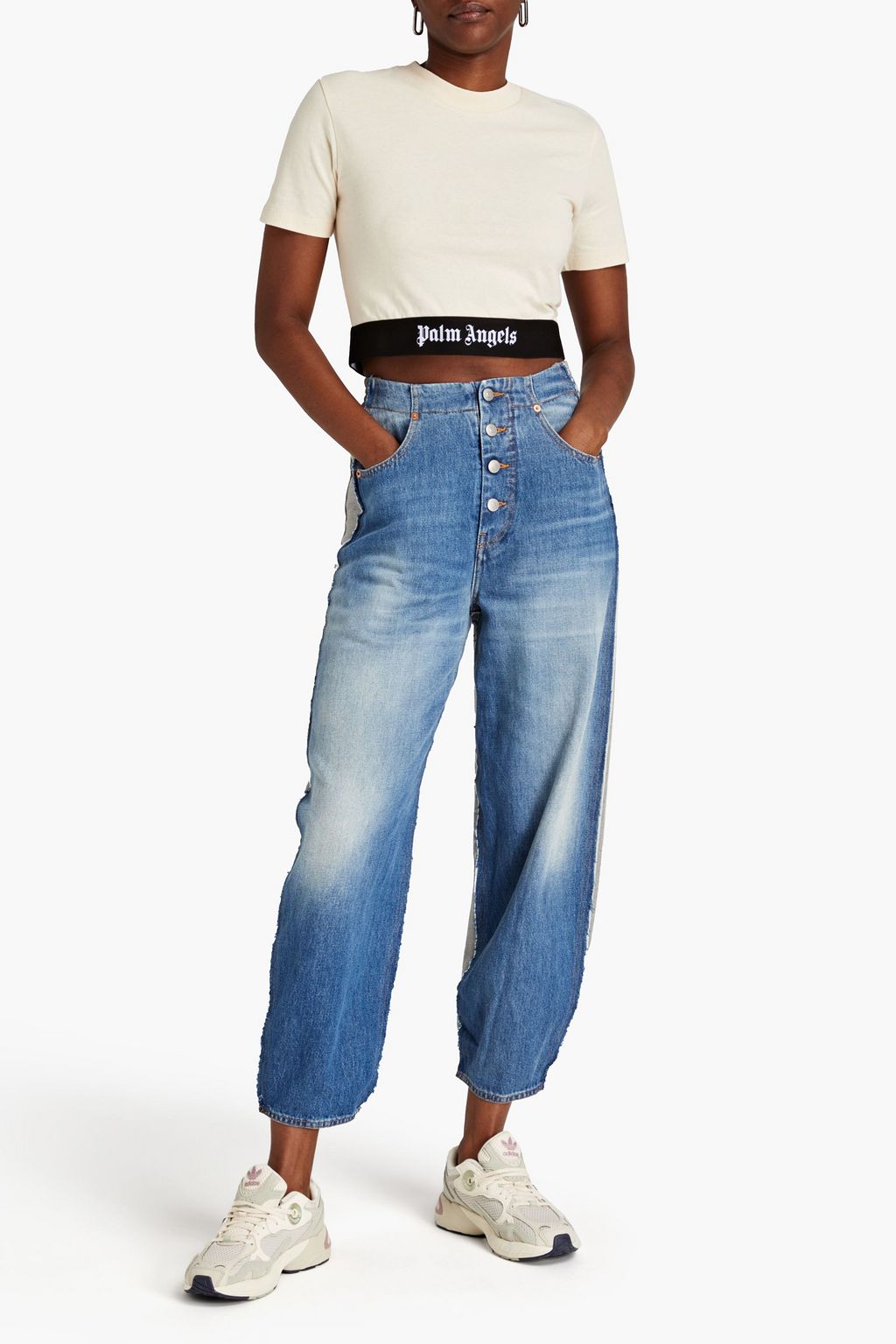 PALM ANGELS Cropped cotton-jersey T-shirt