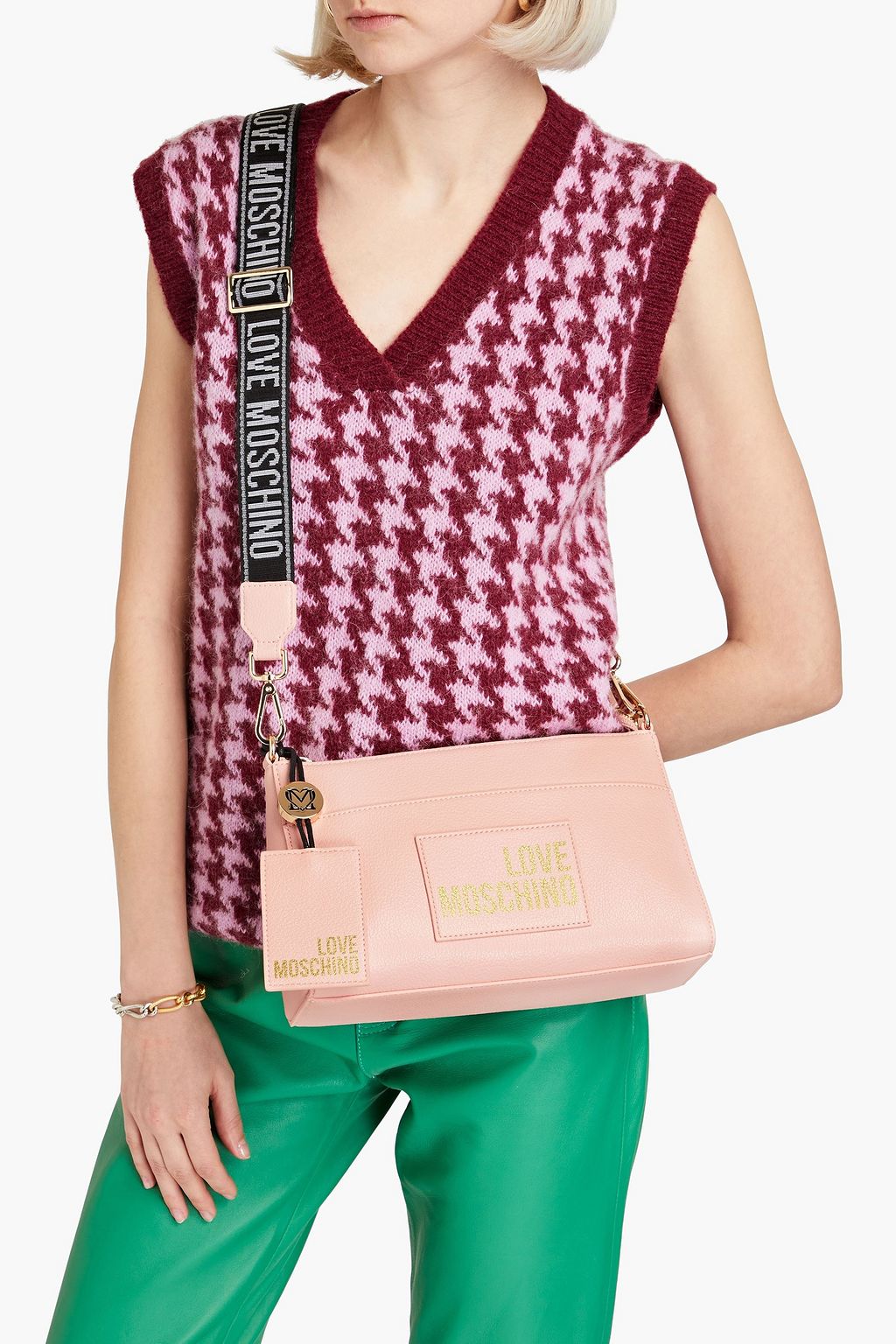 LOVE MOSCHINO Faux textured-leather shoulder bag