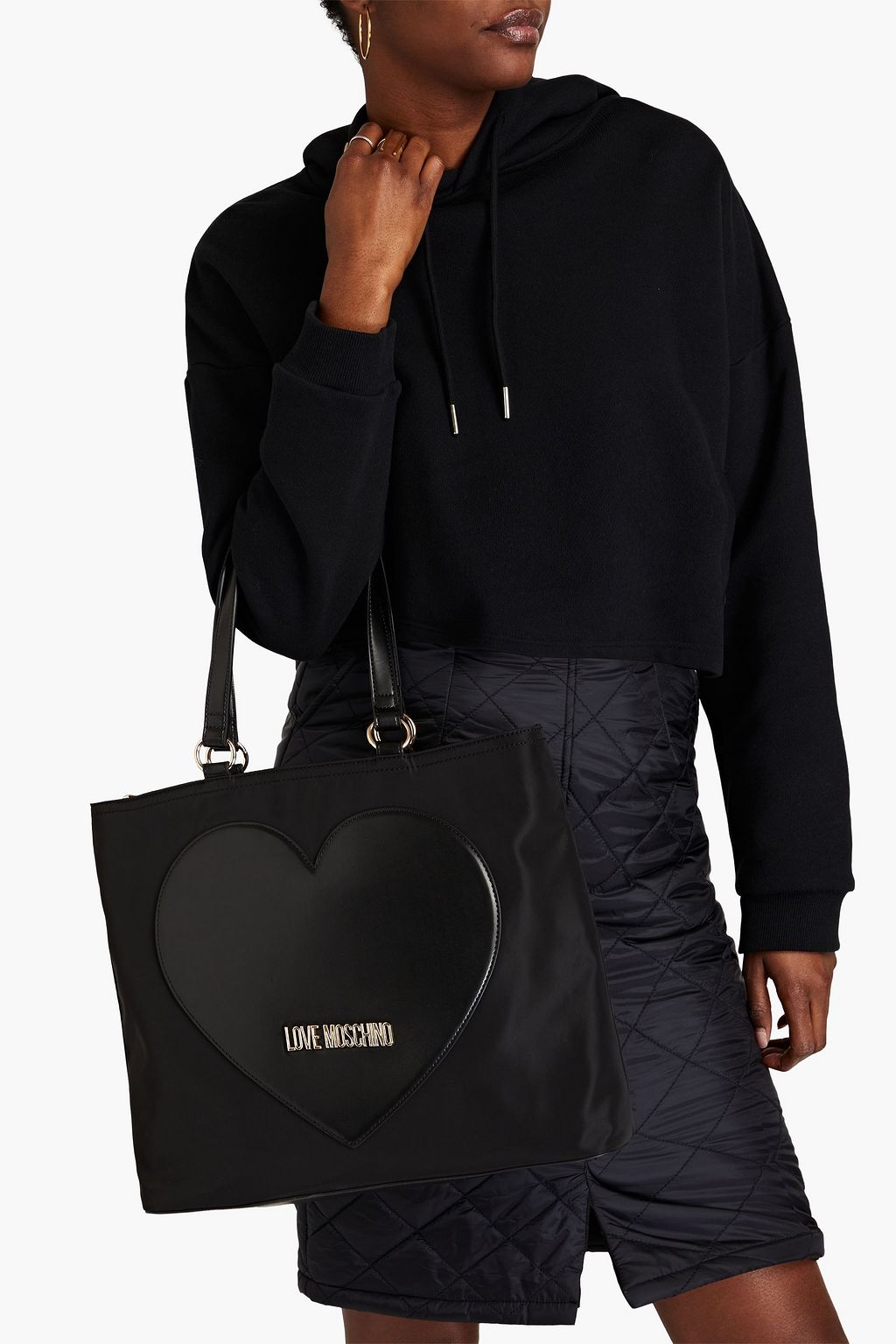 LOVE MOSCHINO Faux leather-trimmed shell tote