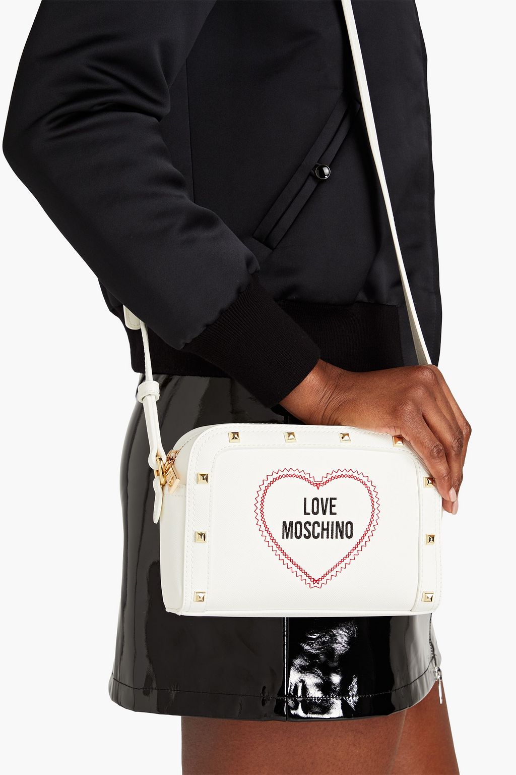 LOVE MOSCHINO Faux textured-leather shoulder bag