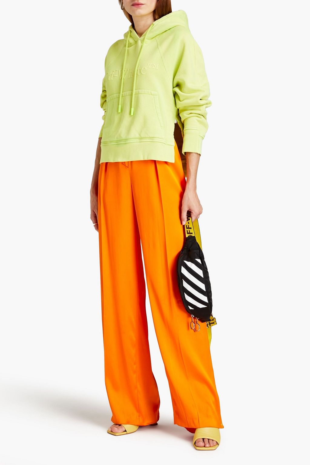 OFF-WHITE™ Bedruckter Hoodie aus Baumwollfrottee mit Batikmuster