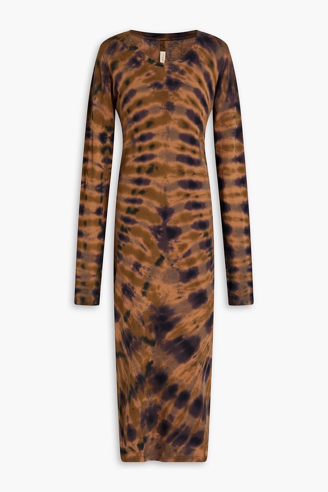 Tie-dyed cotton-jersey midi dress