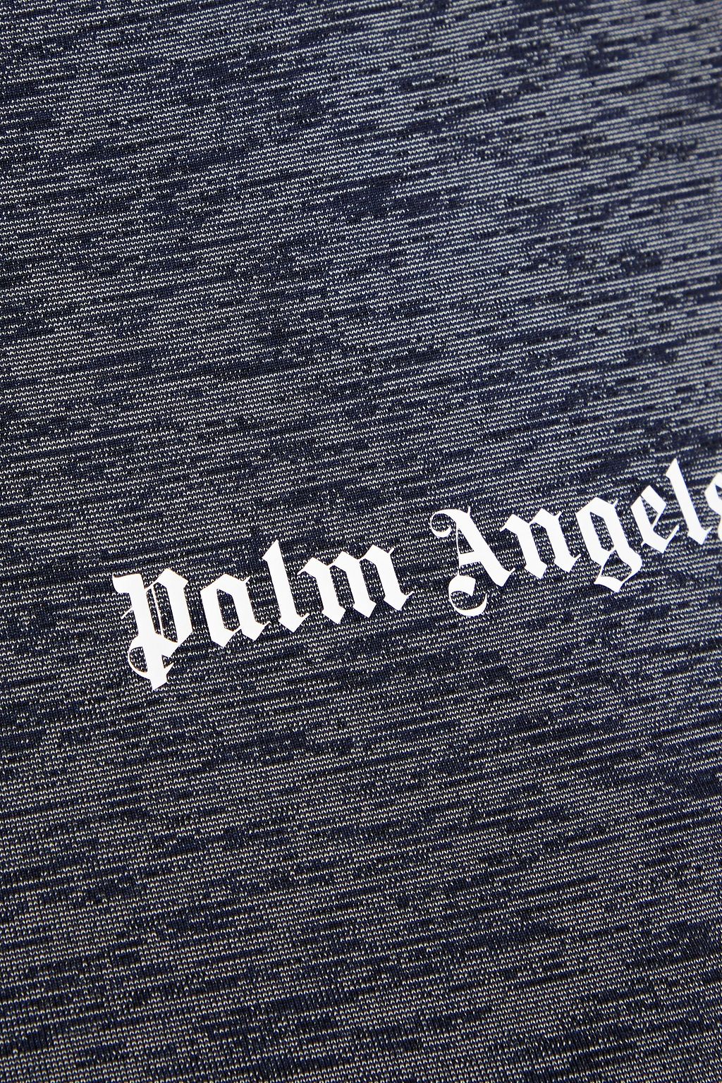 PALM ANGELS توب قصير مغزول بلونين من قماش مرن مزين بطبعات