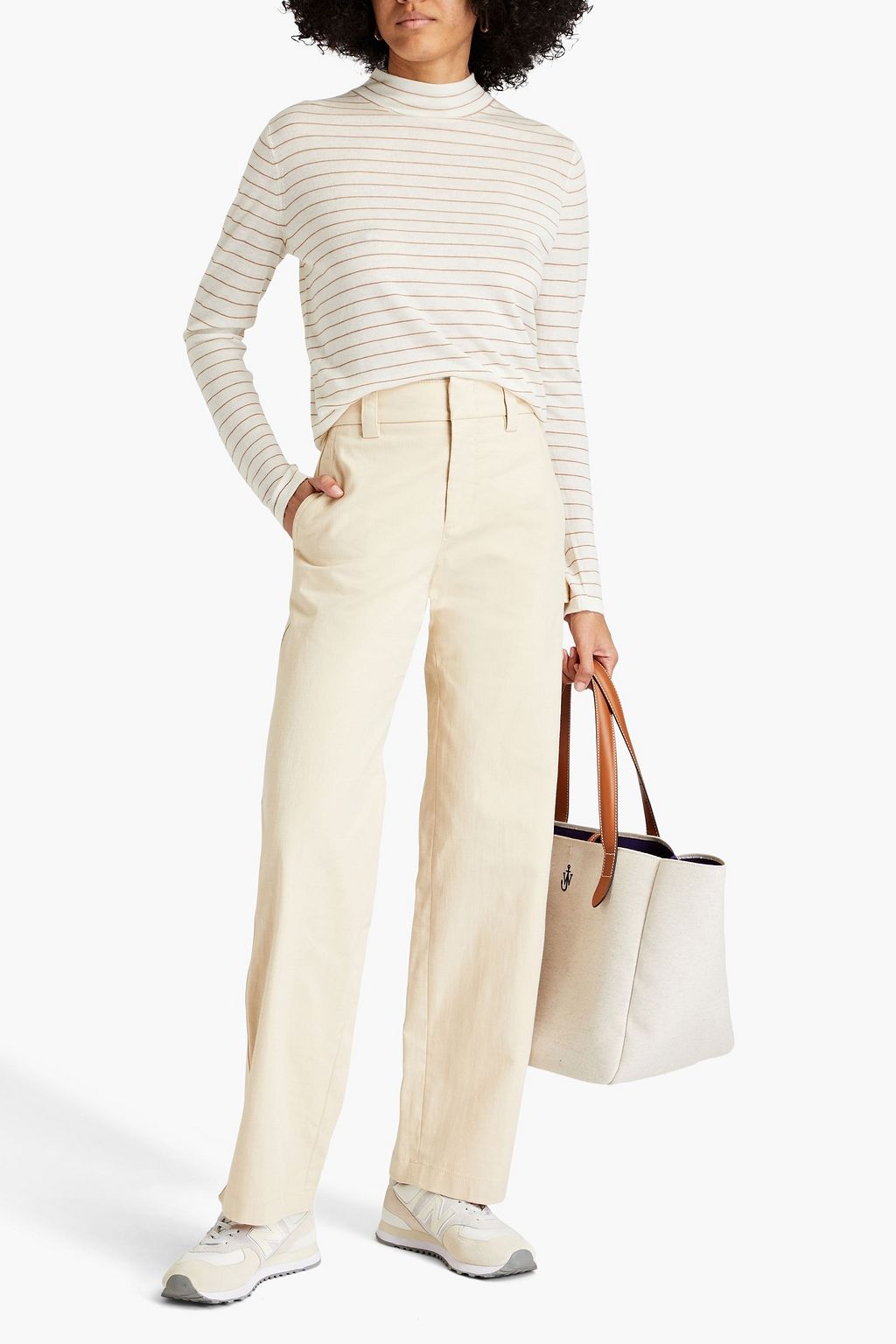 VINCE. Organic cotton-blend canvas straight-leg pants