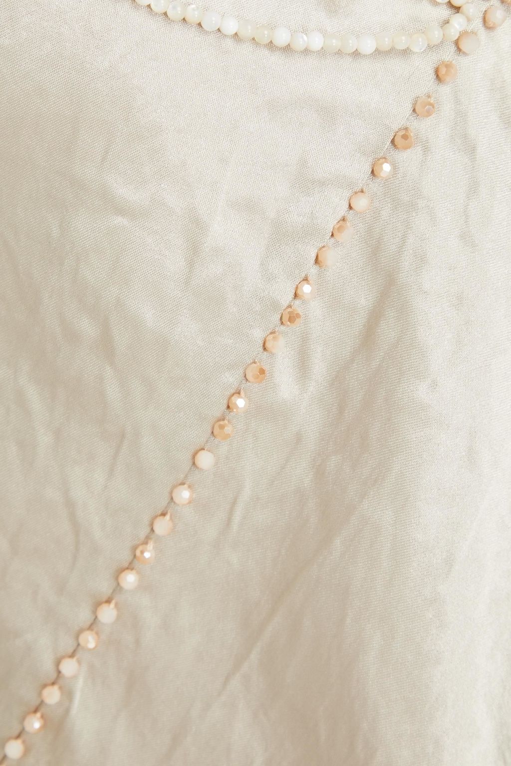 VINCE. Beadembellished satin midi slip dress THE