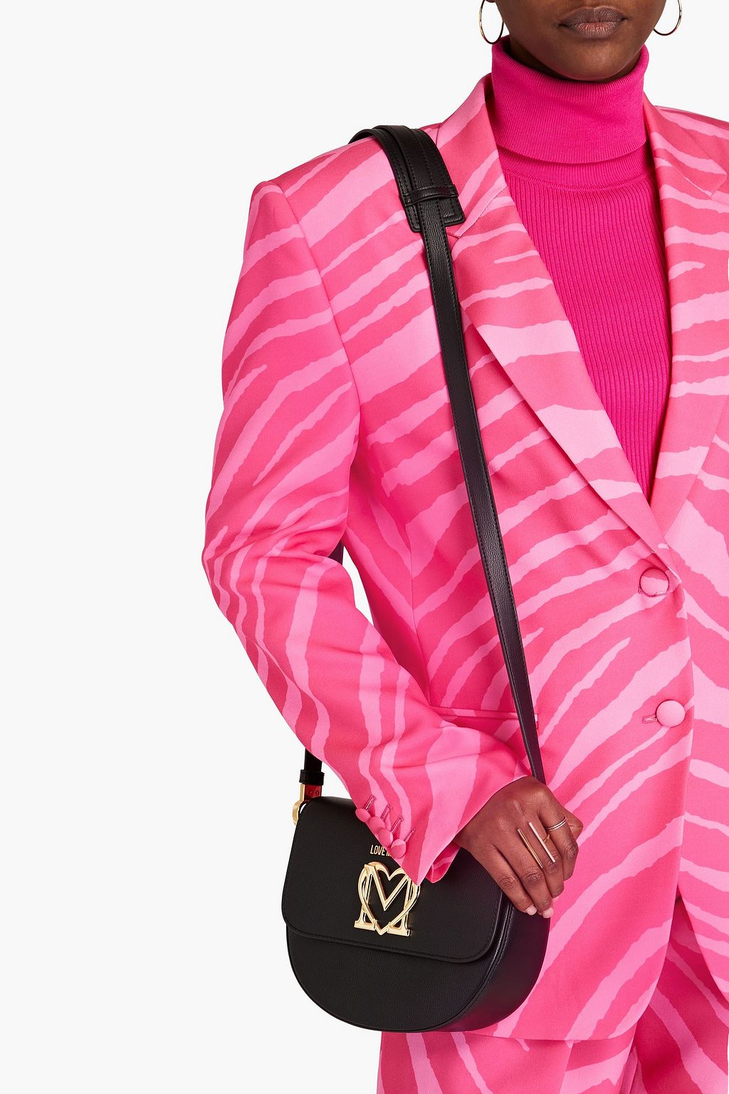 LOVE MOSCHINO Faux texturedleather shoulder bag THE