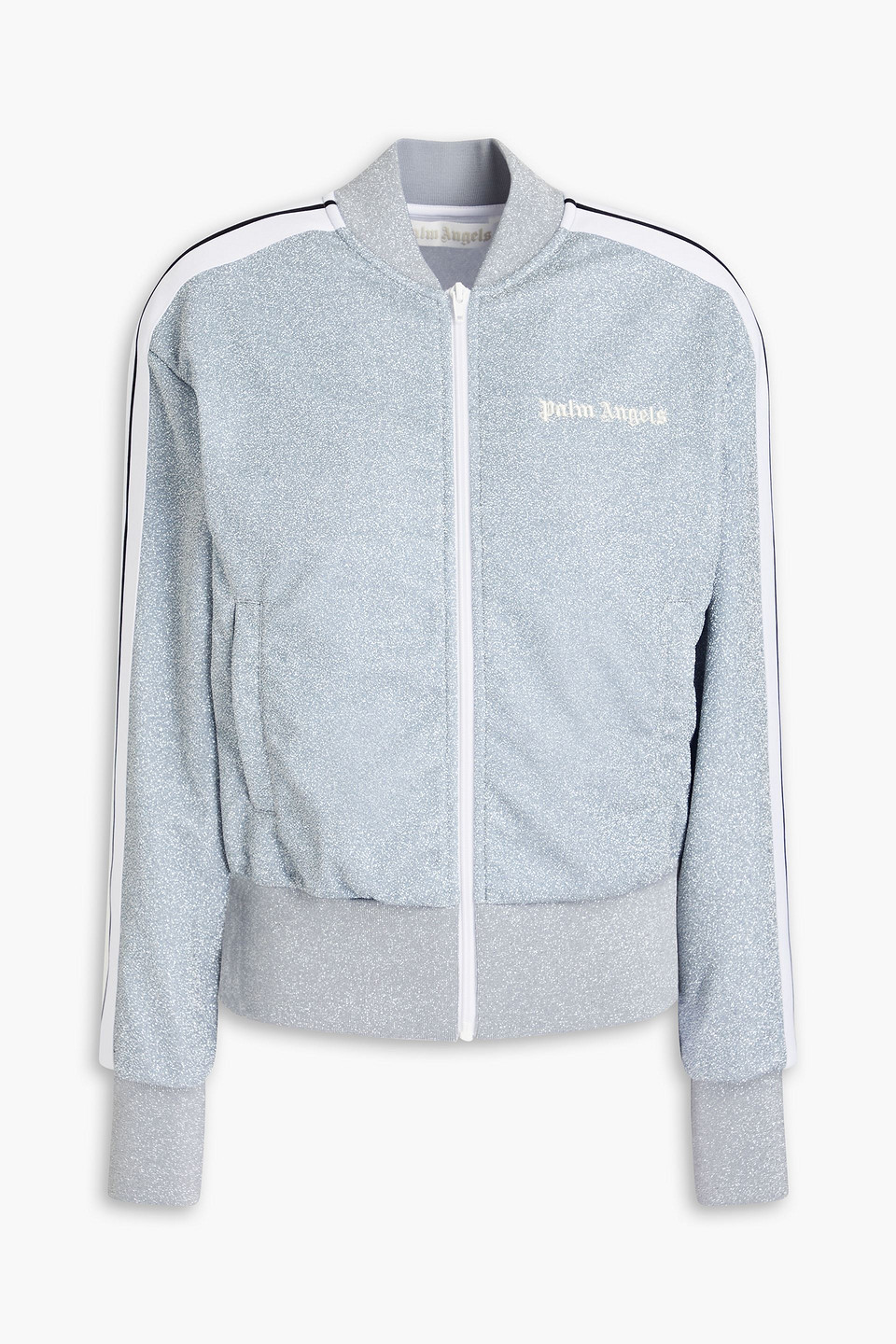 Palm Angels Grey Polyester Blend Glitter Sports Sweatshirt In Gray