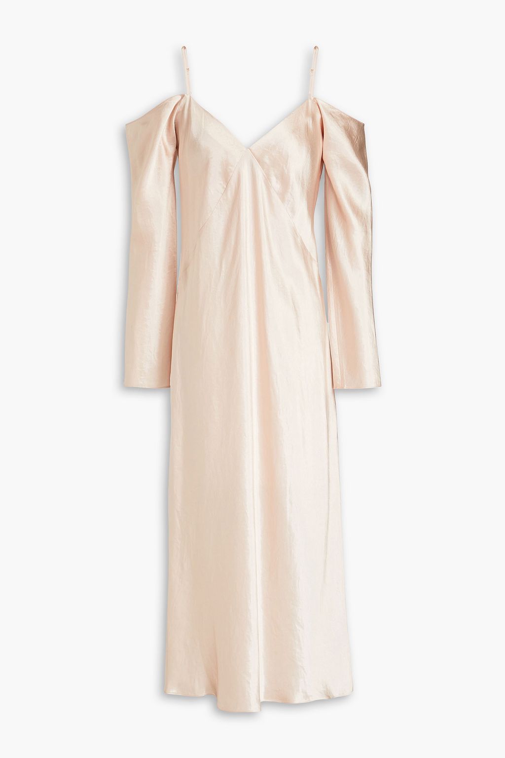 VINCE. Cold-shoulder satin midi dress | THE OUTNET