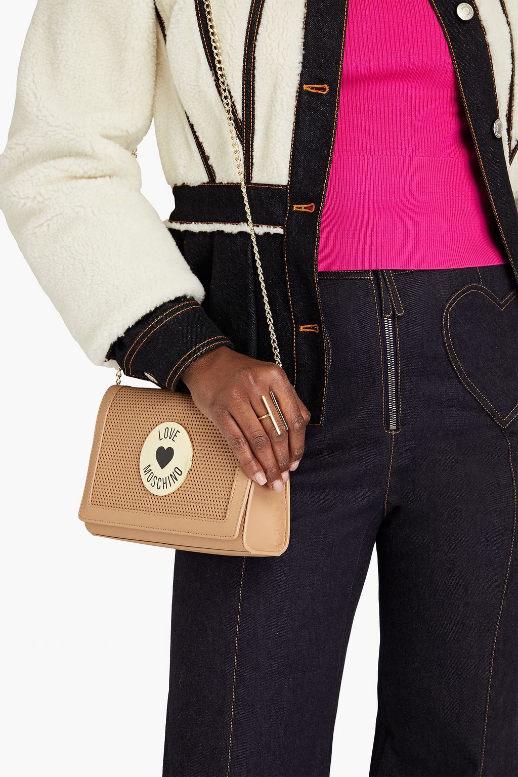 LOVE MOSCHINO Perforated faux leather shoulder bag