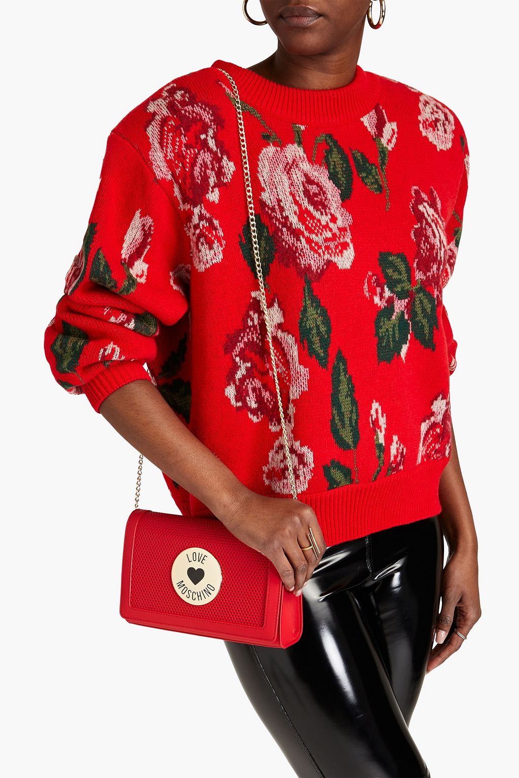 LOVE MOSCHINO Perforated faux leather shoulder bag