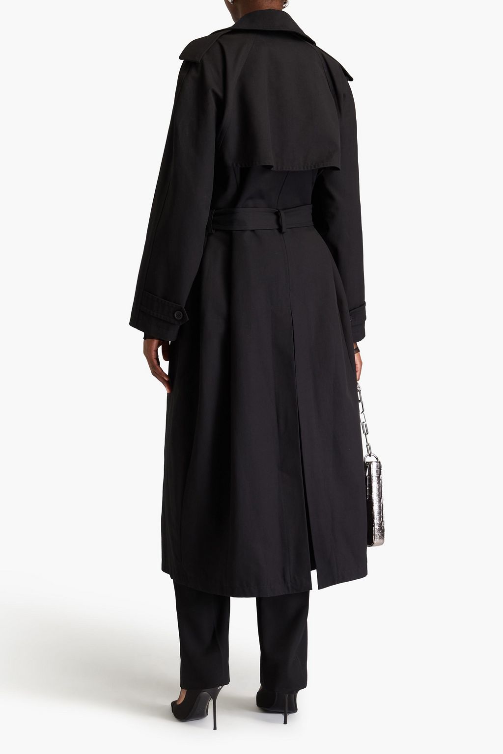 BALENCIAGA Belted wool and cotton-blend gabardine trench coat