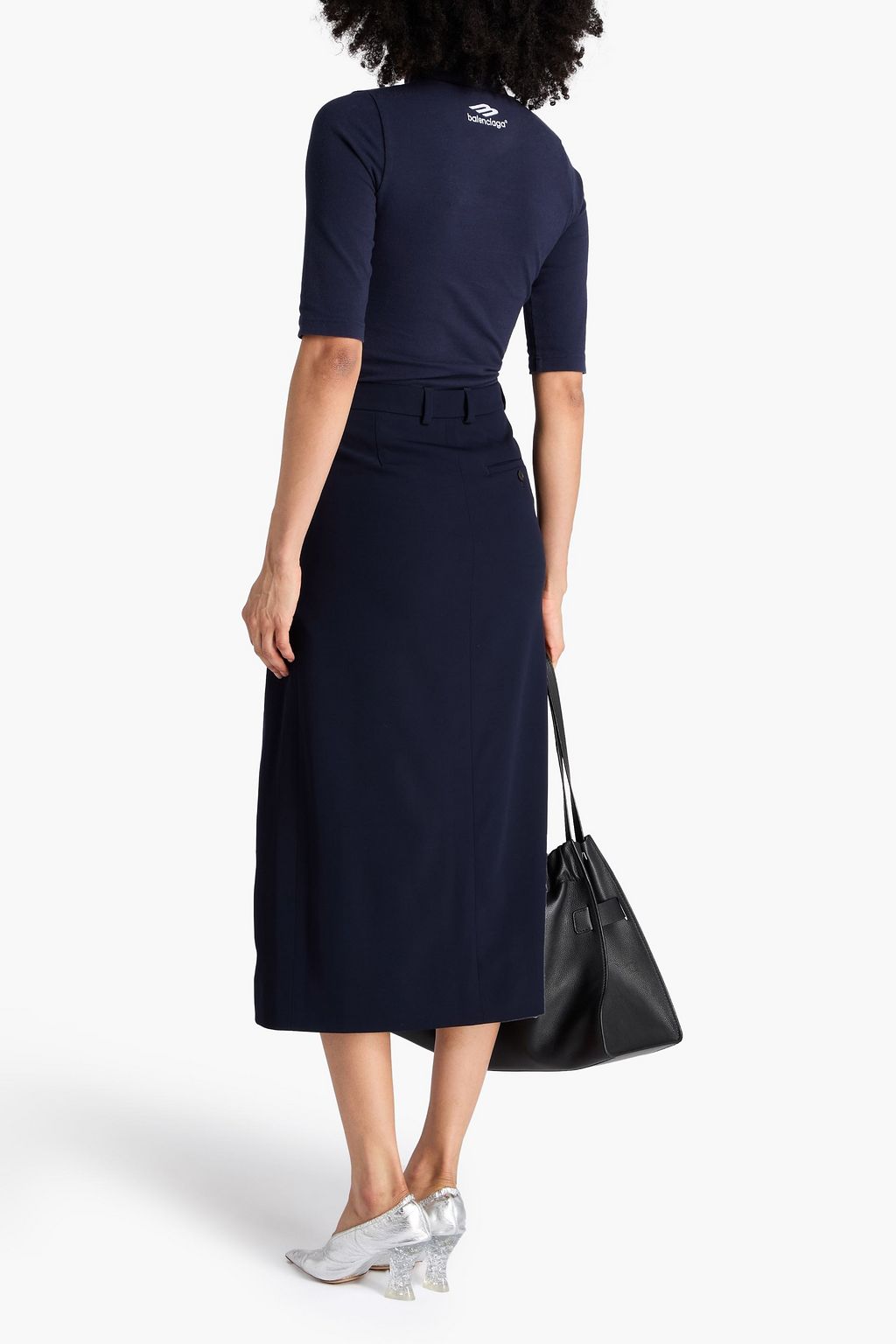 BALENCIAGA Midirock aus Woll-Twill