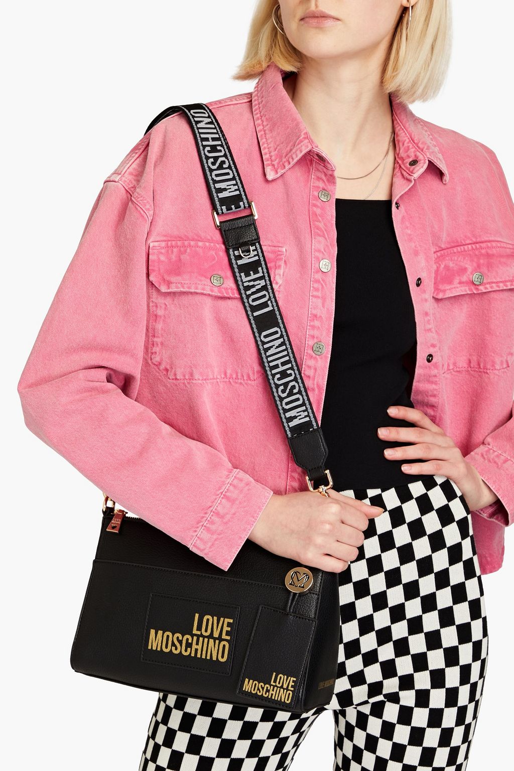 LOVE MOSCHINO Faux textured-leather shoulder bag