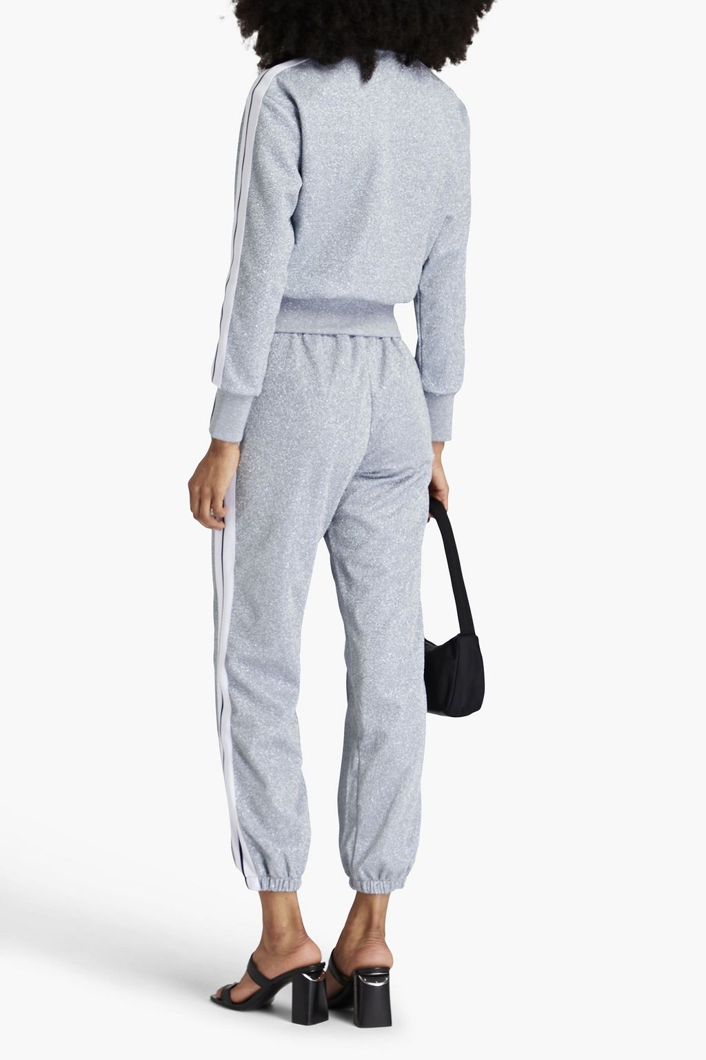 PALM ANGELS ストレッチニット トラックパンツ メタリック