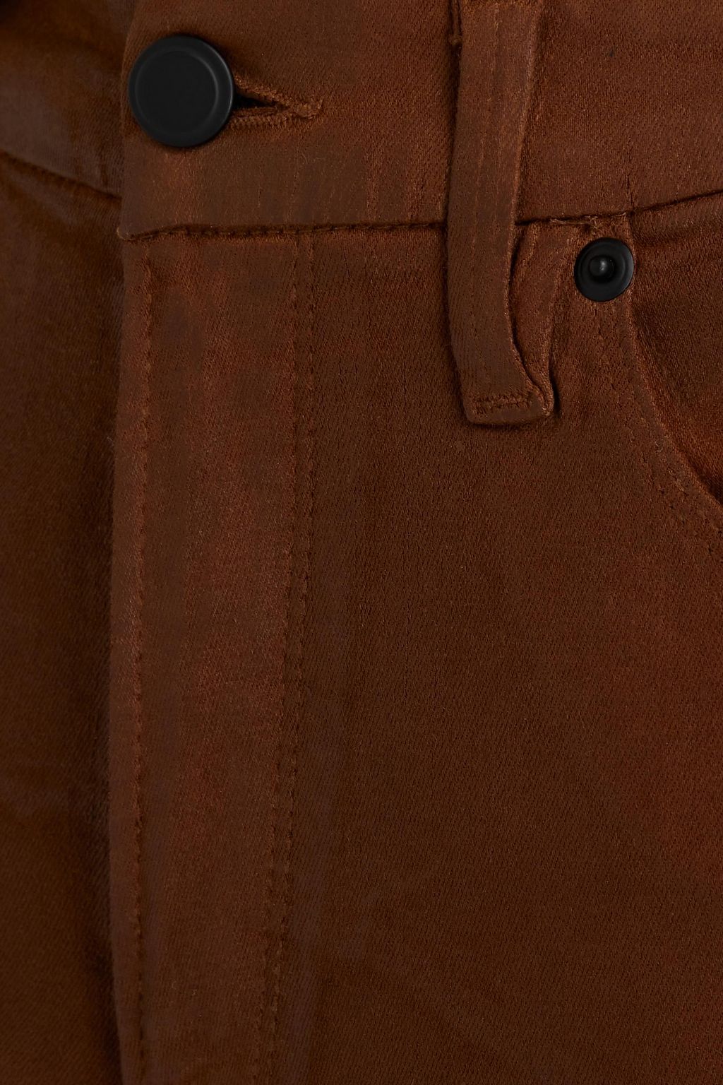 GOOD AMERICAN Coated stretch-cotton twill skinny pants
