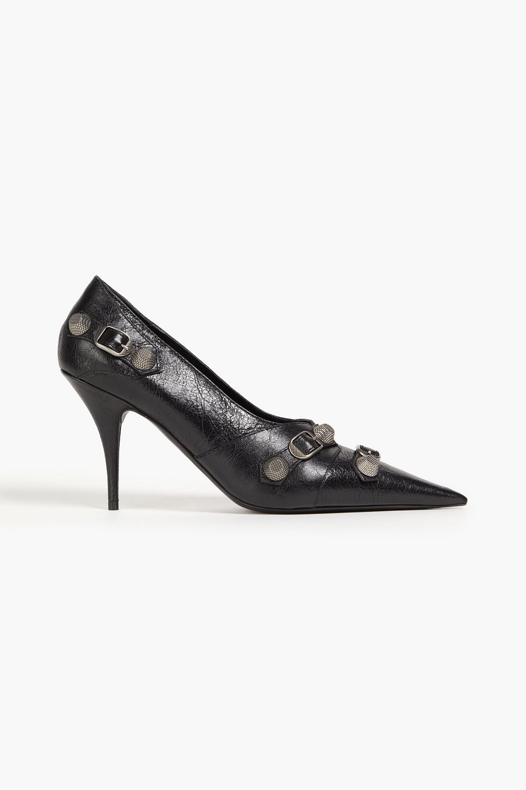 BALENCIAGA Cagole embellished leather pumps THE OUTNET