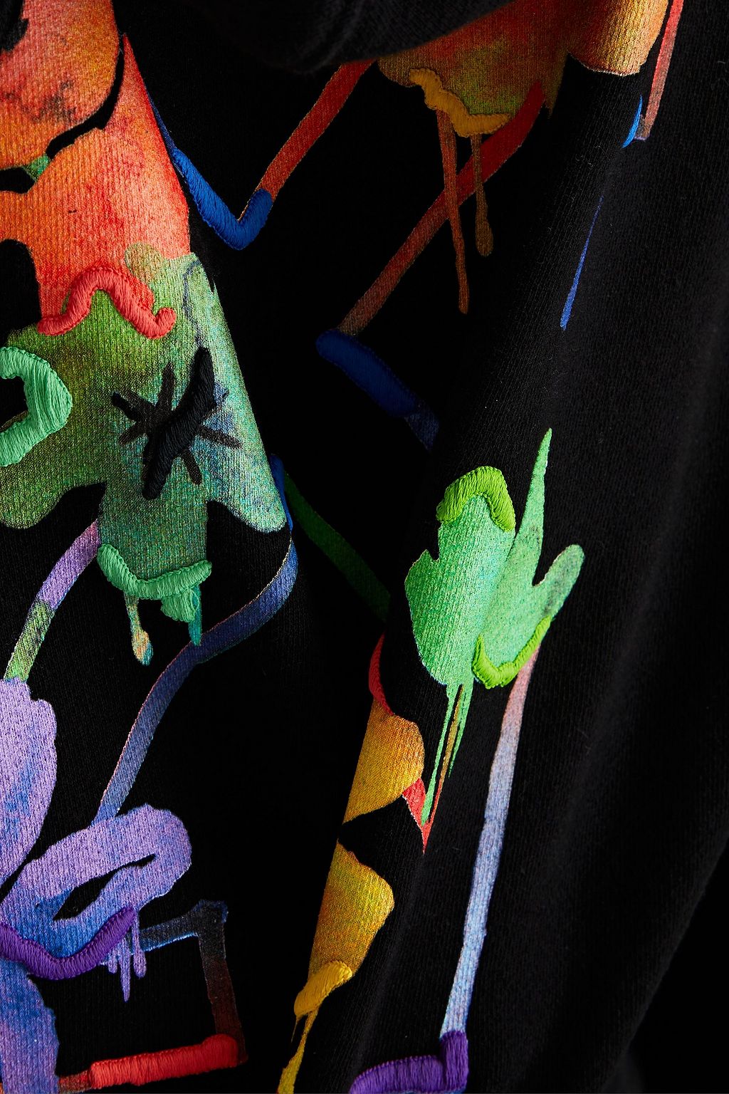 OFF-WHITE™ Embroidered printed French cotton-terry hoodie