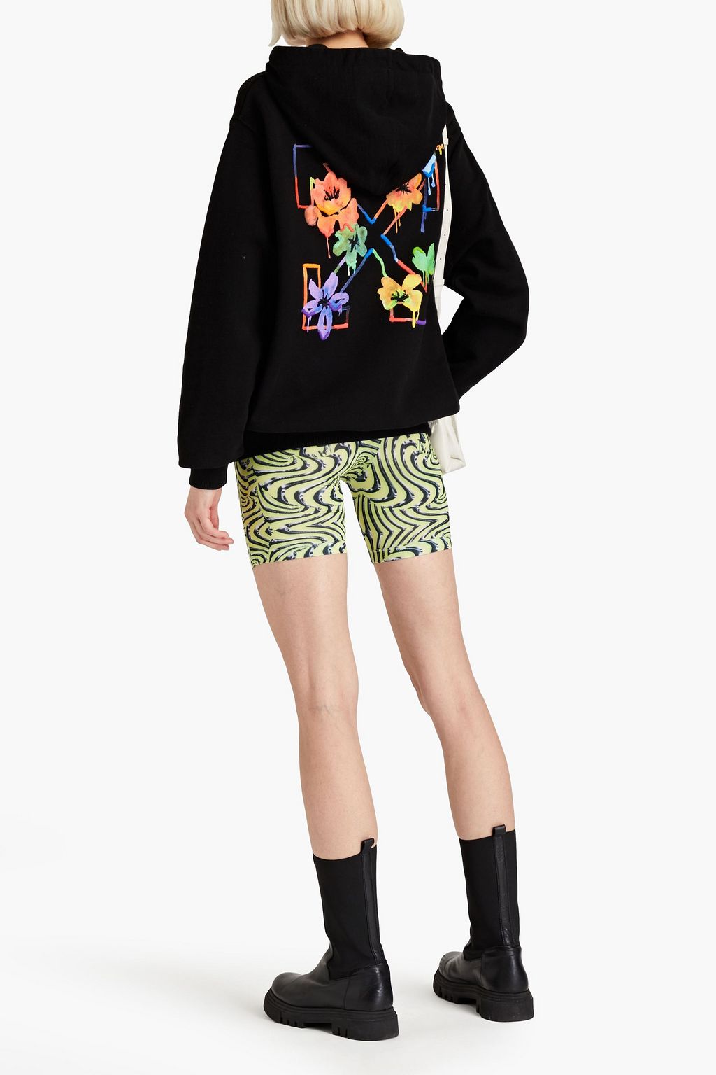 OFF-WHITE™ Embroidered printed French cotton-terry hoodie