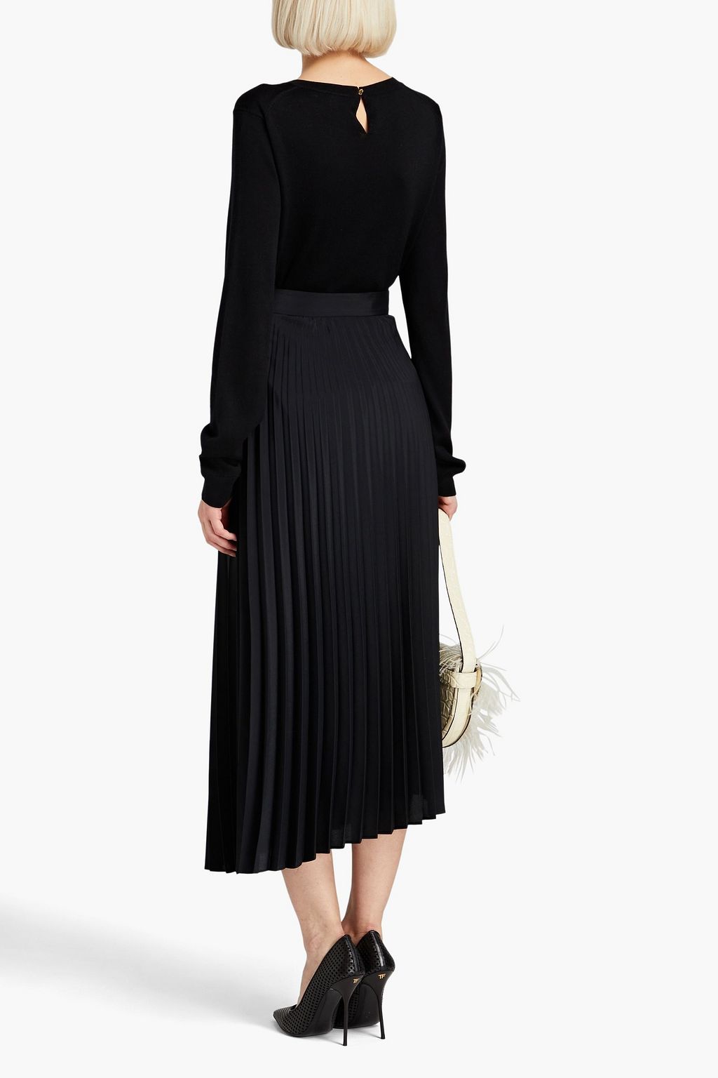 CAROLINA HERRERA 인타르시아 실크 캐시미어 혼방 스웨터