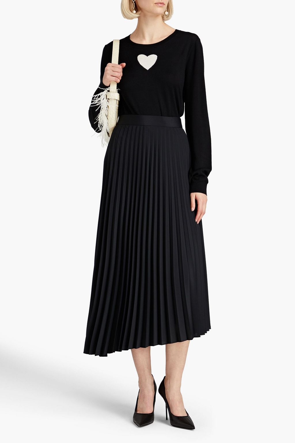CAROLINA HERRERA 인타르시아 실크 캐시미어 혼방 스웨터
