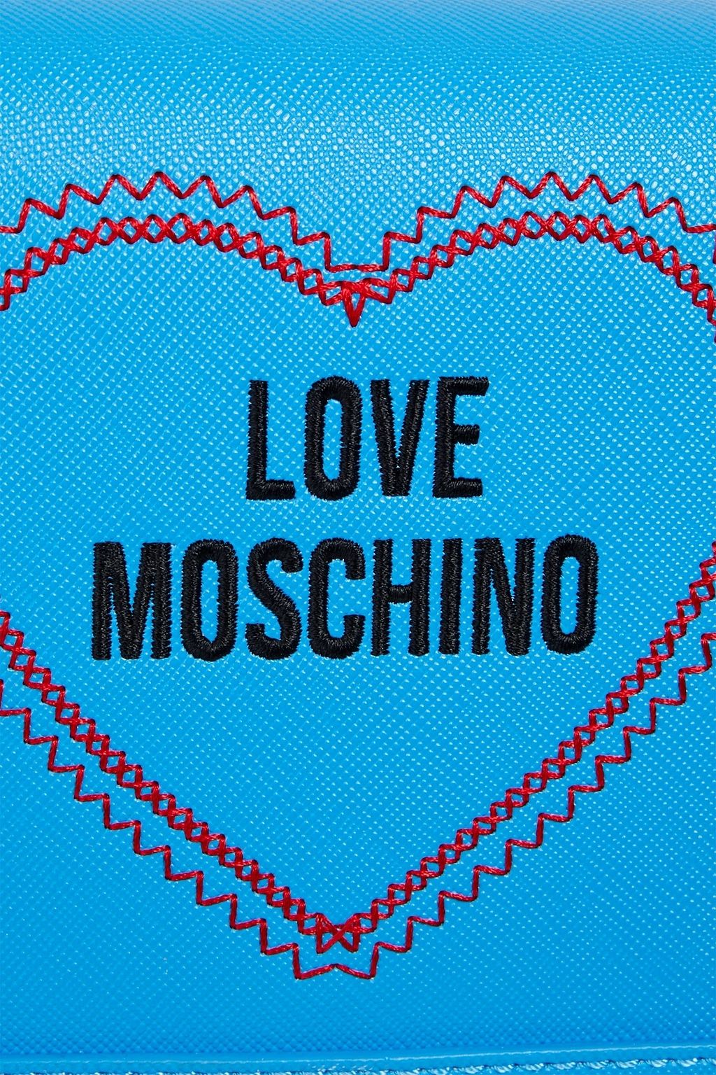 LOVE MOSCHINO Embellished faux textured-leather shoulder bag