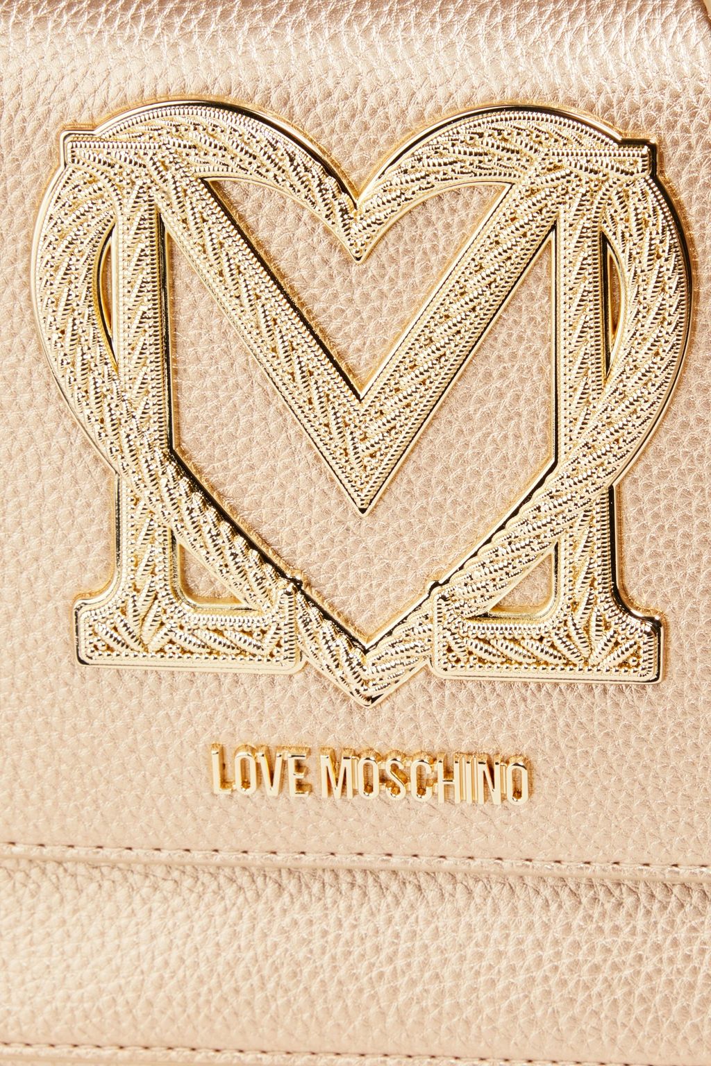 LOVE MOSCHINO Embellished faux pebbled-leather shoulder bag