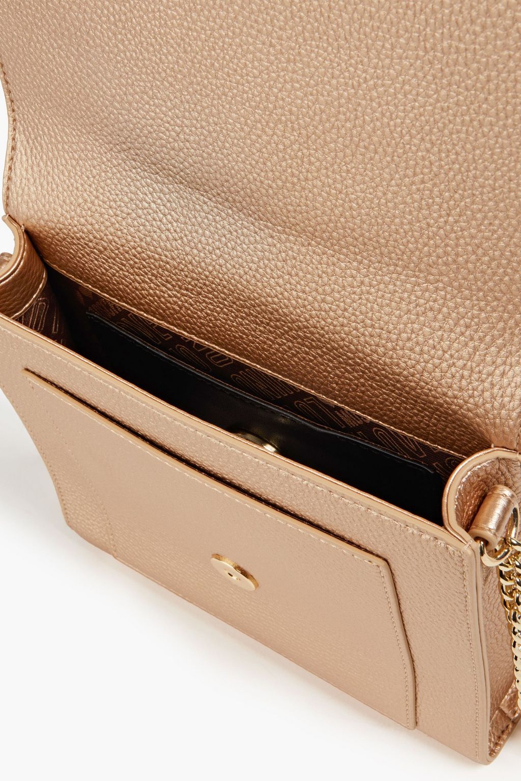 LOVE MOSCHINO Embellished faux pebbled-leather shoulder bag