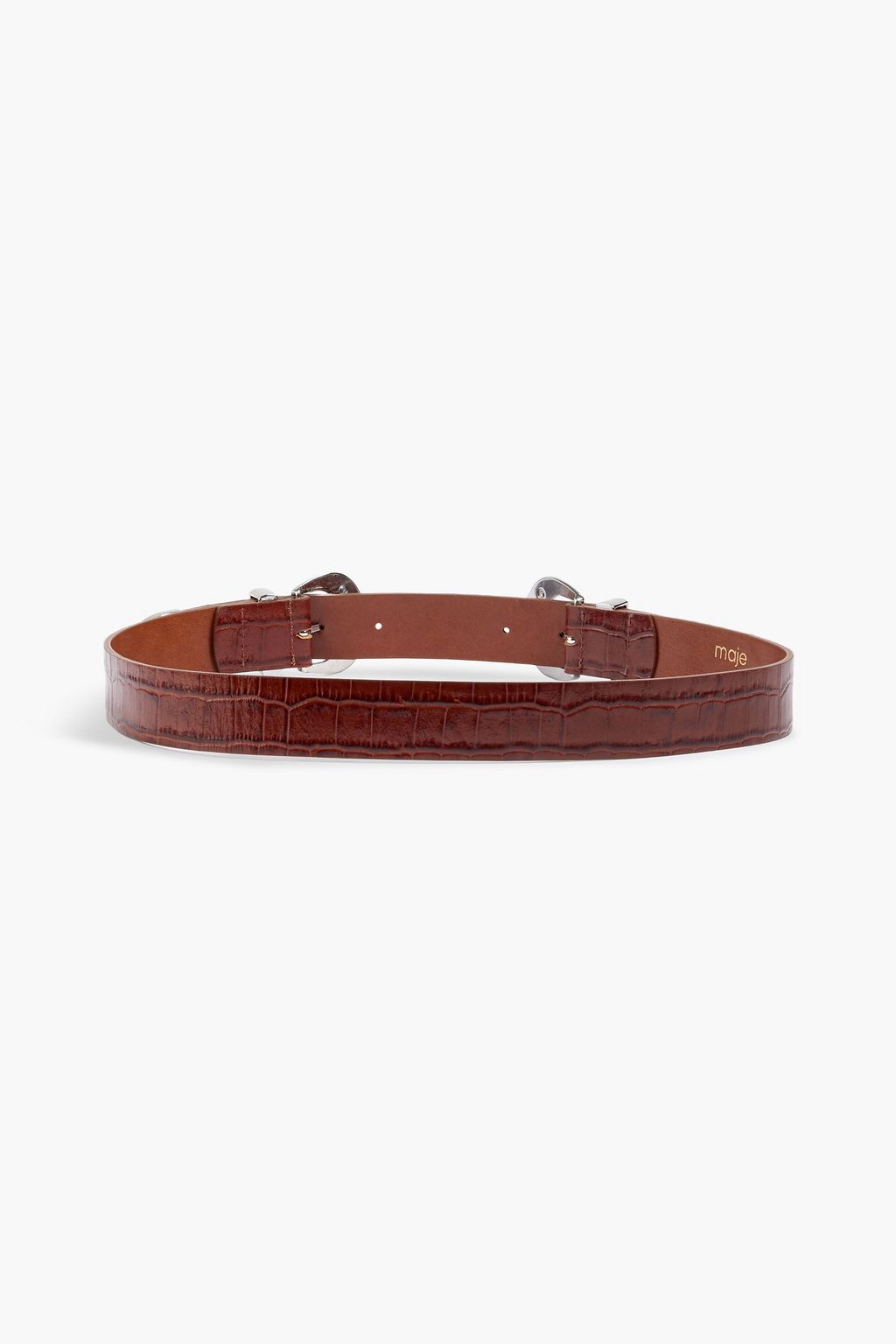 MAJE Croc-effect leather belt