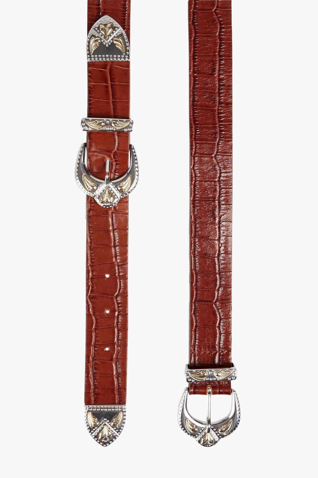 MAJE Croc-effect leather belt