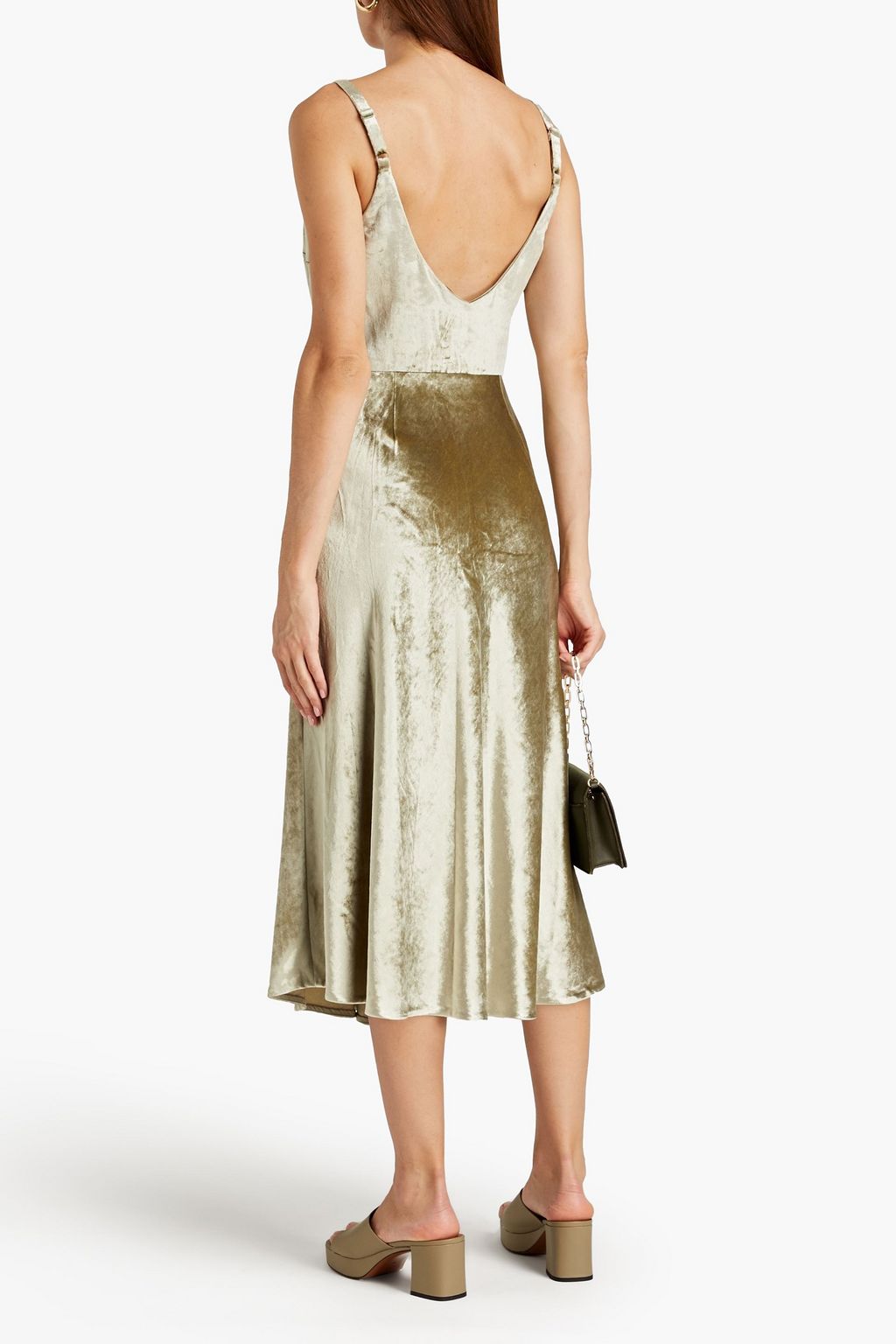 VINCE. Velvet midi dress THE