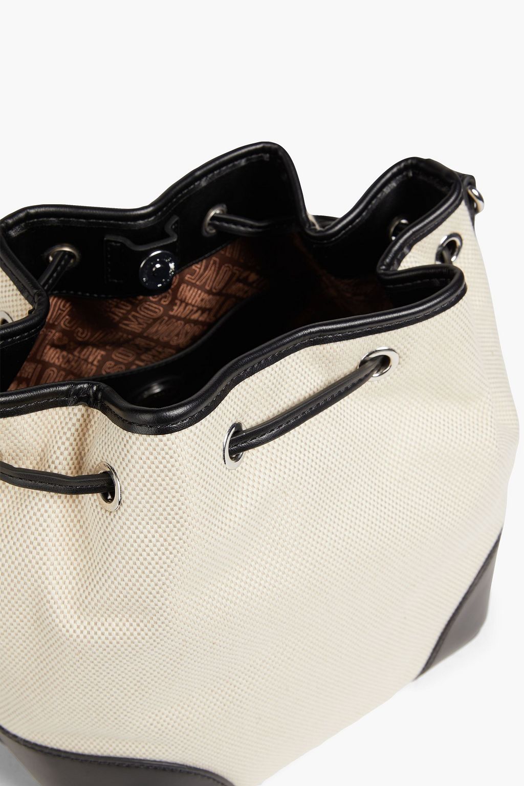 LOVE MOSCHINO Printed canvas bucket bag