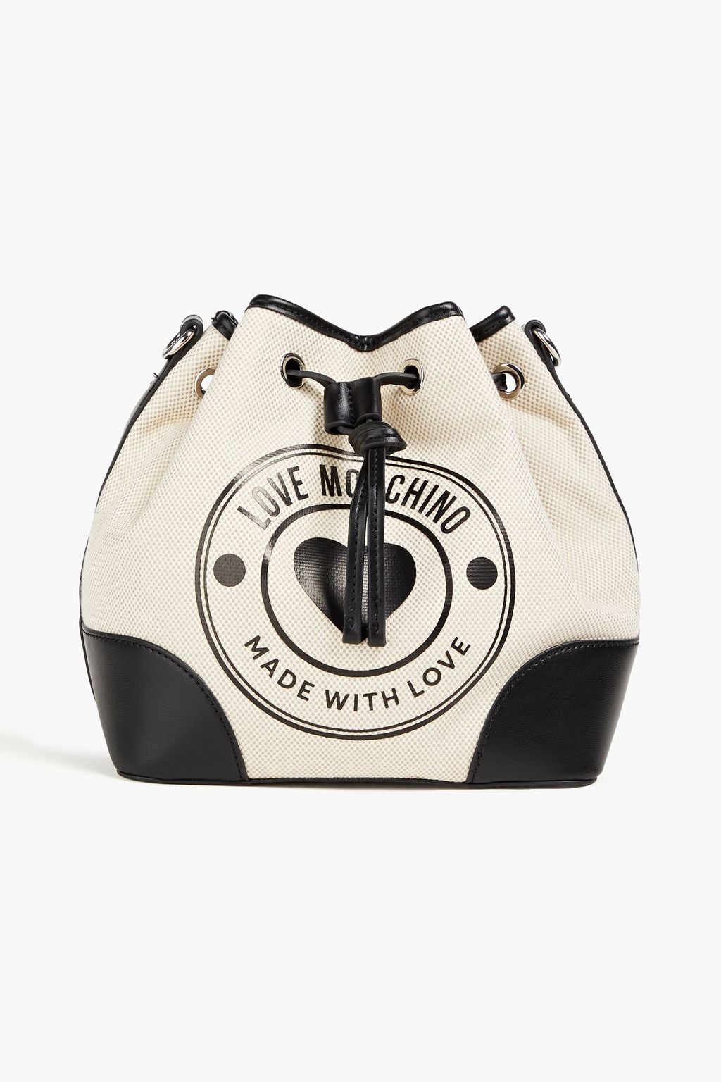 LOVE MOSCHINO Printed canvas bucket bag