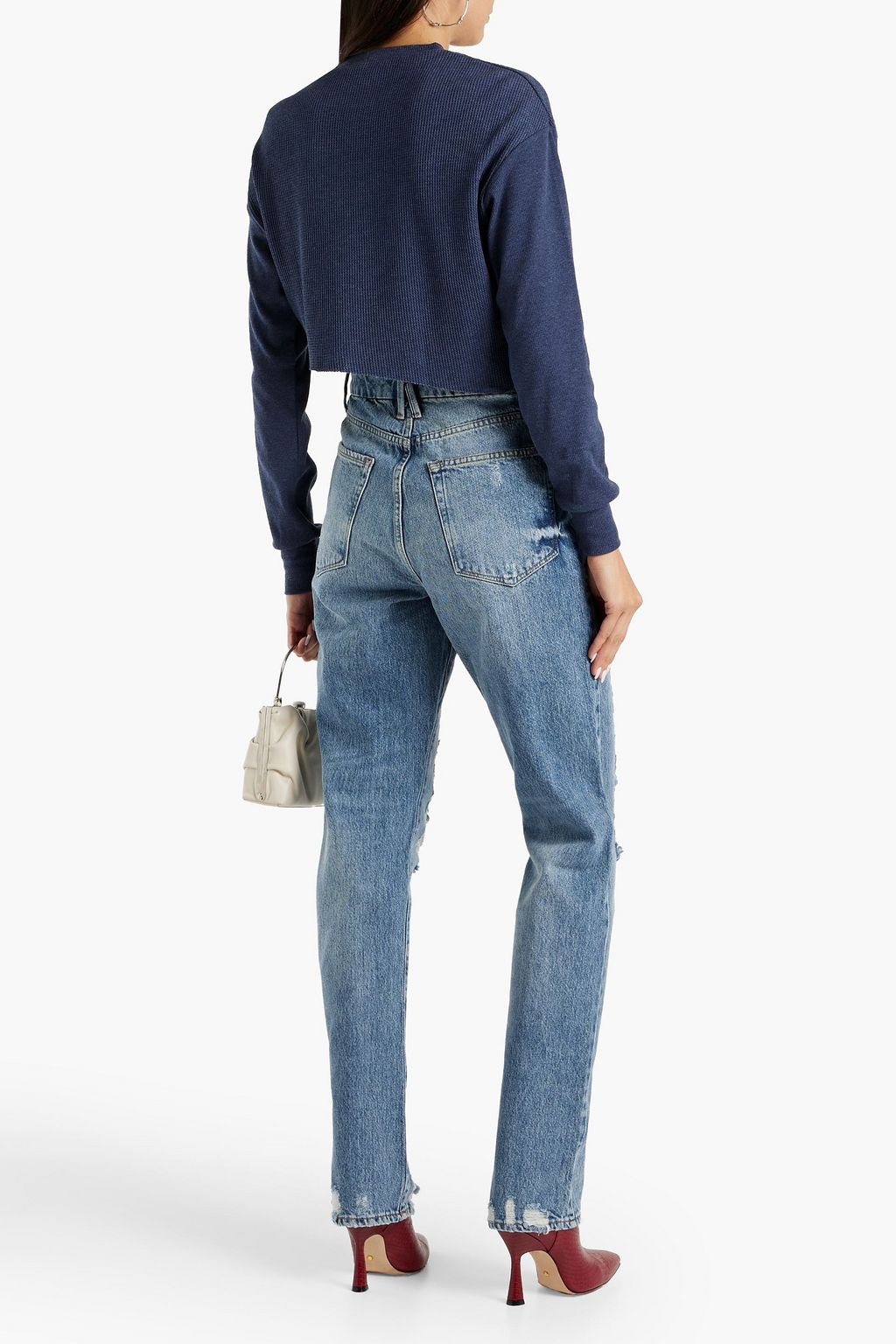 GOOD AMERICAN Good Boy distressed boyfriend jeans