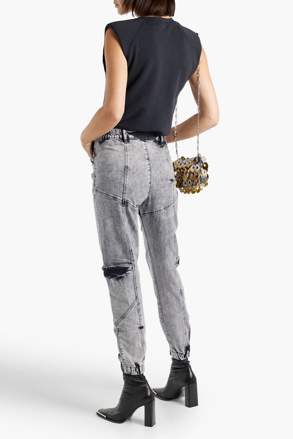 RETROFÊTE Tatum acid-wash mid-rise tapered jeans