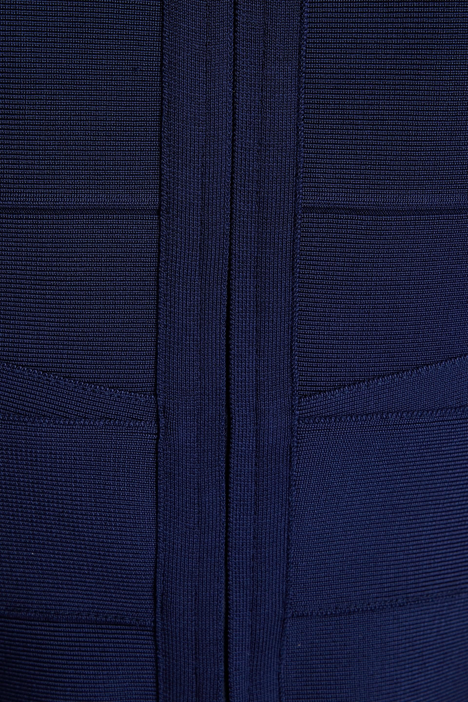 Herve Leger Fluted Bandage Dress In Navy